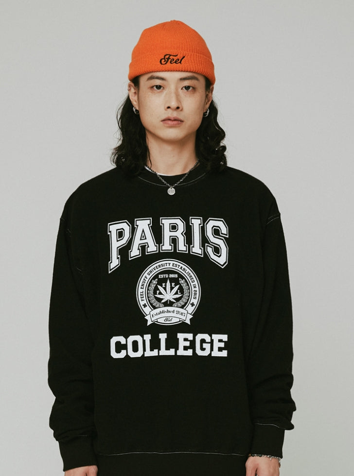 FEEL ENUFF (フィールイナフ)  College Reversible Crewneck / BLACK