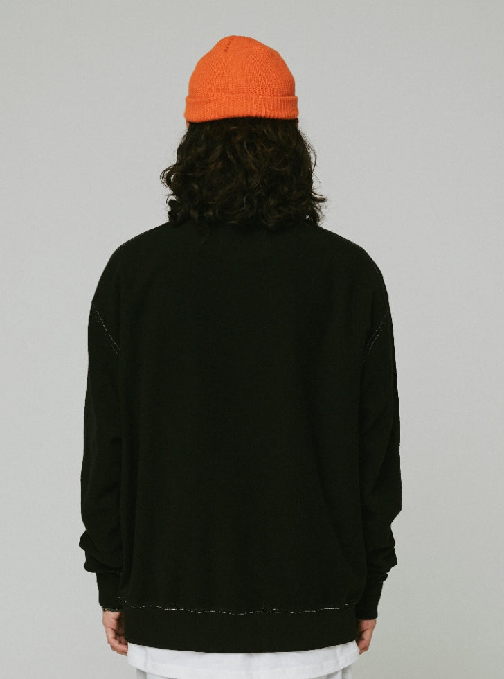 FEEL ENUFF (フィールイナフ)  College Reversible Crewneck / BLACK