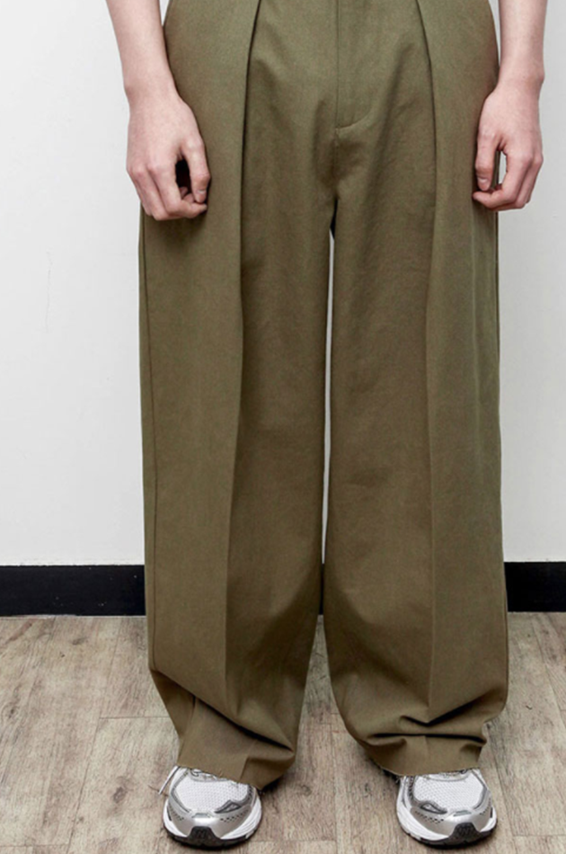 Q CUMBERS (キューカンバース)　Rough Wide Pants - Khaki