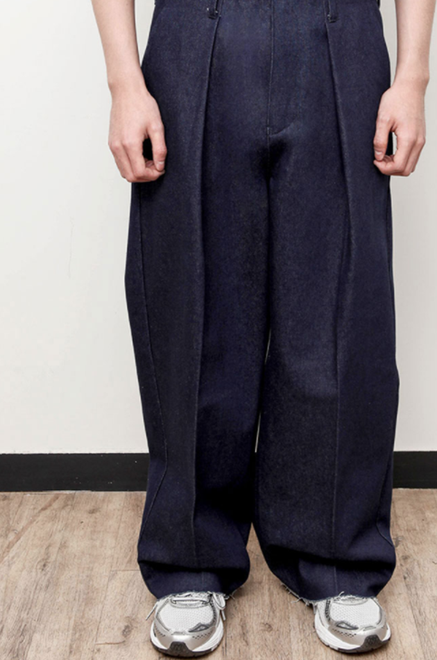 Q CUMBERS (キューカンバース)　Rough Wide Pants - Denim