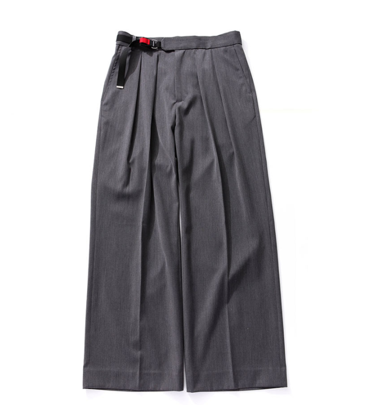 Q CUMBERS (キューカンバース)　2 Pleated Wide Slacks - Gray