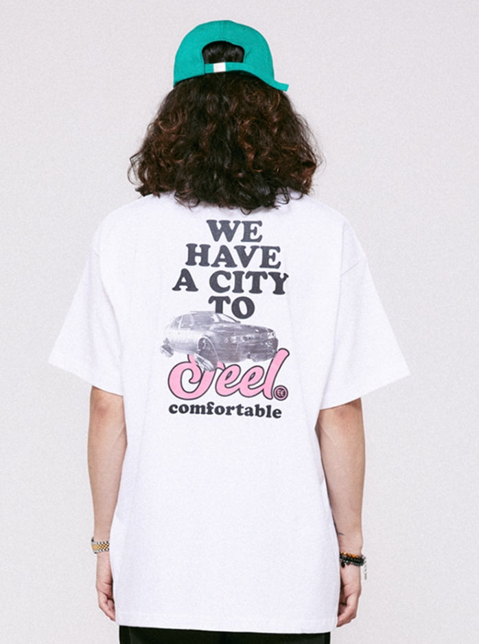 FEEL ENUFF (フィールイナフ) CITY CAR TEE / WHITE