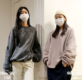 Q CUMBERS (キューカンバース)　Pigmented Elbow Patch Sweatshirt - Fog Gray