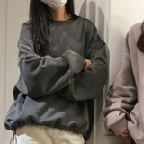 Q CUMBERS (キューカンバース)　Pigmented Elbow Patch Sweatshirt - Fog Gray