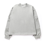 Q CUMBERS (キューカンバース)　Pigmented Elbow Patch Sweatshirt - Fog Gray