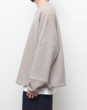 Q CUMBERS (キューカンバース)　Pigmented Elbow Patch Sweatshirt - Fog Gray