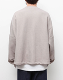 Q CUMBERS (キューカンバース)　Pigmented Elbow Patch Sweatshirt - Fog Gray