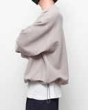 Q CUMBERS (キューカンバース)　Pigmented Elbow Patch Sweatshirt - Fog Gray