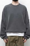 Q CUMBERS (キューカンバース)　Pigmented Elbow Patch Sweatshirt - Charcoal