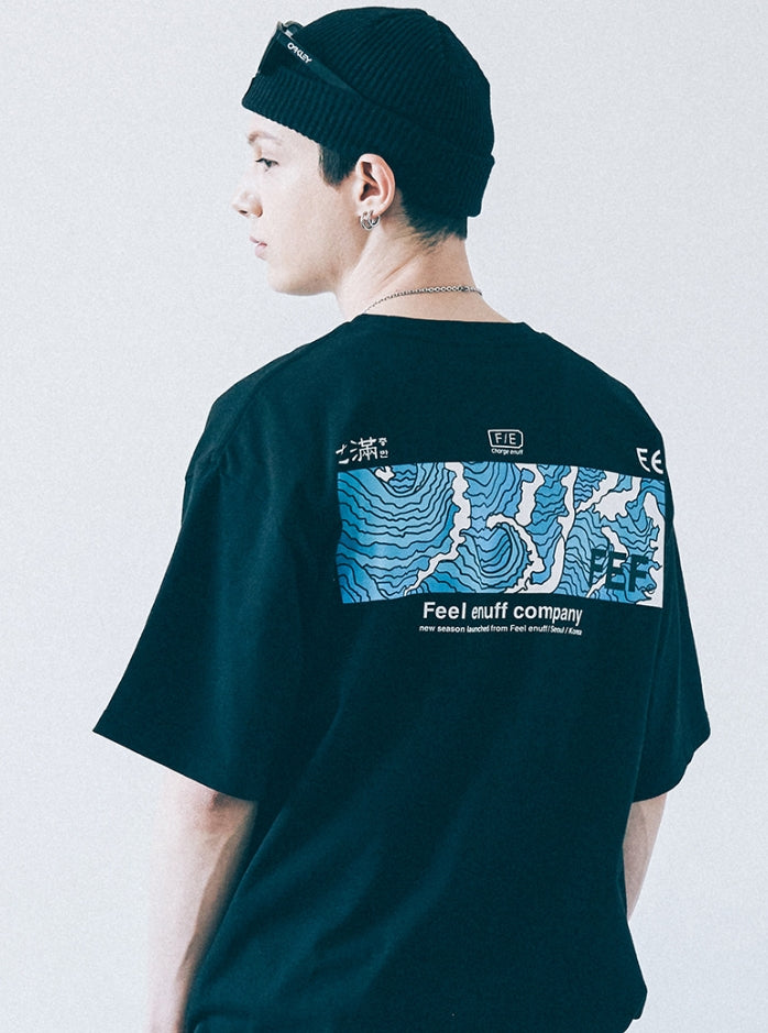 FEEL ENUFF (フィールイナフ) SPIRITUAL WAVE OVERSIZED TEE / BLACK