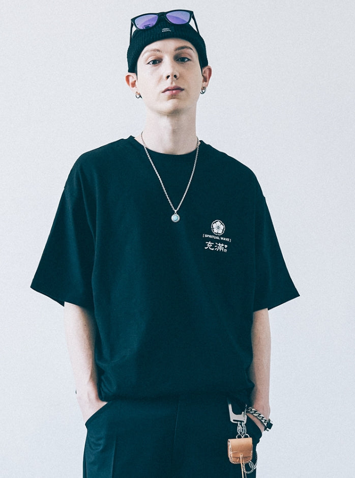 FEEL ENUFF (フィールイナフ) SPIRITUAL WAVE OVERSIZED TEE / BLACK