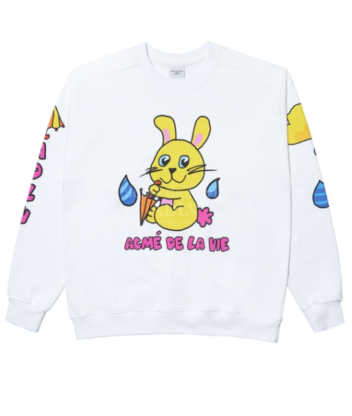 アクメドラビ(acme' de la vie)   ABBIT WITH UMBRELLA SWEATSHIRT WHITE