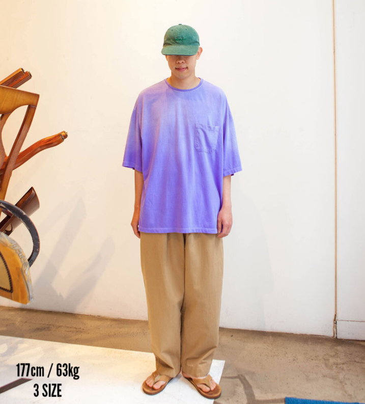 Q CUMBERS (キューカンバース)　Big Silhouette T-shirt - Purple Dying