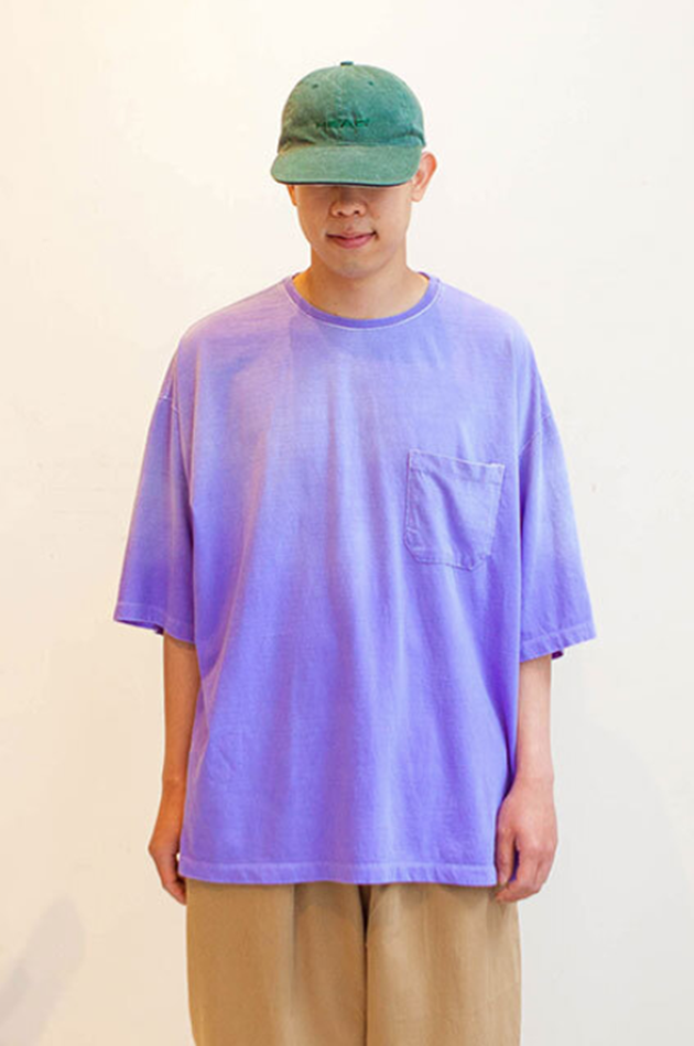 Q CUMBERS (キューカンバース)　Big Silhouette T-shirt - Purple Dying