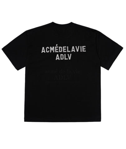アクメドラビ(acme' de la vie)  ADLV STITCH EMBROIDERED SHORT SLEEVE T-SHIRT BLACK