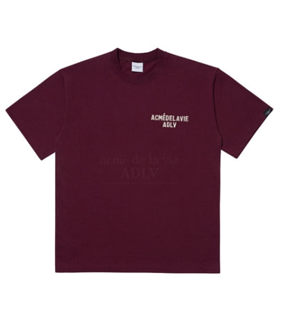アクメドラビ(acme' de la vie)  ADLV STITCH EMBROIDERED SHORT SLEEVE T-SHIRT WINE