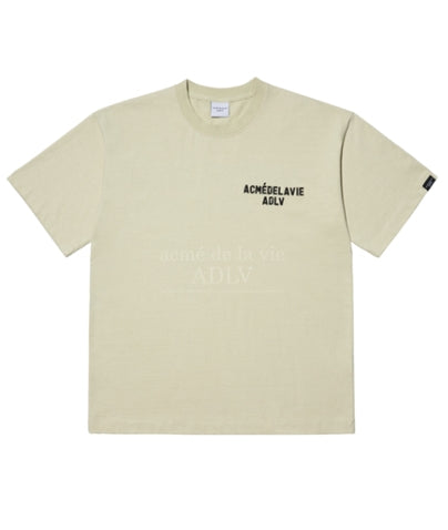 アクメドラビ(acme' de la vie)   ADLV STITCH EMBROIDERED SHORT SLEEVE T-SHIRT BEIGE