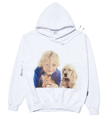 アクメドラビ(acme' de la vie)  ADLV BABY FACE HOODIE WHITE PUPPY AND BOY