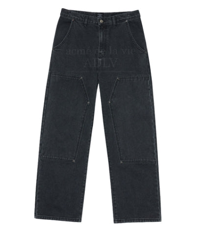 アクメドラビ(acme' de la vie) RIVET PATCHWORK DENIM PANTS BLACK