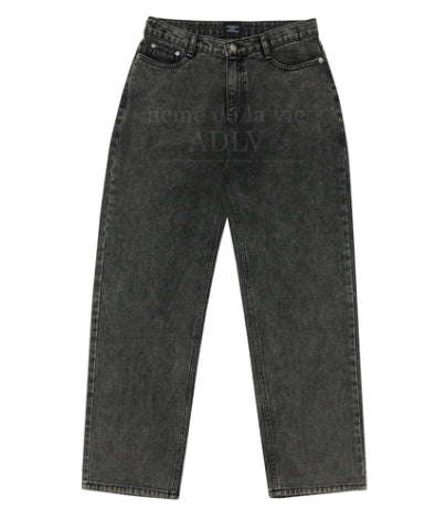 アクメドラビ(acme' de la vie) ACID DYED DENIM PANTS BLACK/YELLOW