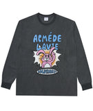 アクメドラビ(acme' de la vie) PINK RABBIT LONG SLEEVE T-SHIRT WASHING CHARCOAL
