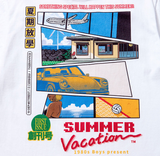 Q CUMBERS (キューカンバース)　[80YS] Summer Vacation_5 T-shirt - White