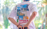 Q CUMBERS (キューカンバース)　 [80YS] Summer Vacation_3 (Beach) T-shirt