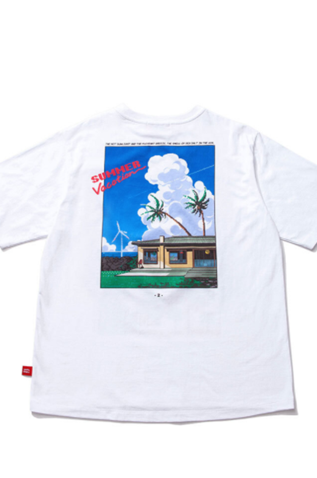 Q CUMBERS (キューカンバース)　  [80YS] Summer Vacation_2 (Cafe) T-shirt