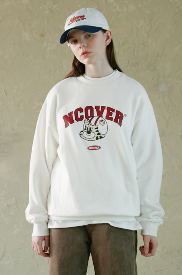 NCOVER（エンカバー）TOBY FACE ARCH LOGO SWEATSHIRT-WHITE