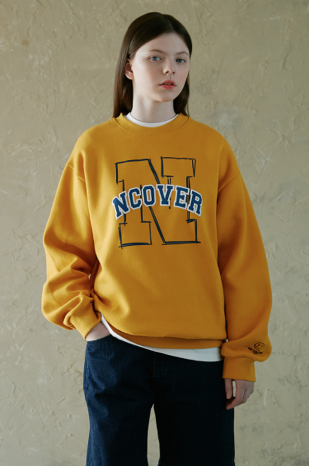 NCOVER（エンカバー）N LINE LOGO POINT SWEATSHIRT-YELLOW
