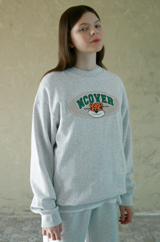 NCOVER（エンカバー）BERT ORIGINAL LOGO SWEATSHIRT-WHITE MELANGE