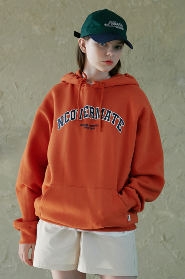 NCOVER（エンカバー）COLLEGE MATE LOGO HOODIE-ORANGE