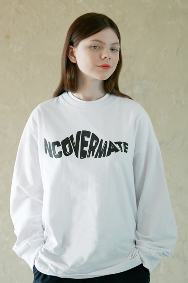 NCOVER（エンカバー）WAVE MATE LOGO LONGSLEEVE-WHITE