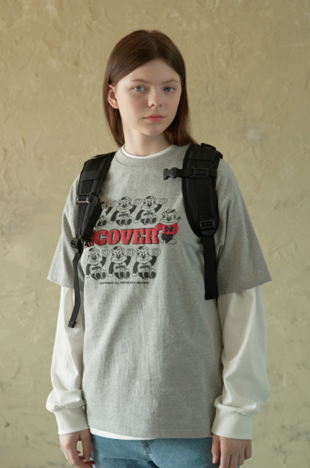 NCOVER（エンカバー）BERT COPY PRINTING TSHIRT-GREY