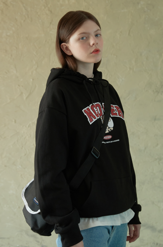 NCOVER（エンカバー）TOBY FACE ARCH LOGO HOODIE-BLACK