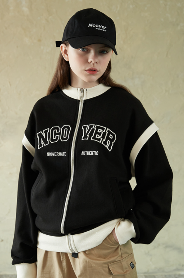 NCOVER（エンカバー）COLLEGE ARCH LOGO JACKET-BLACK