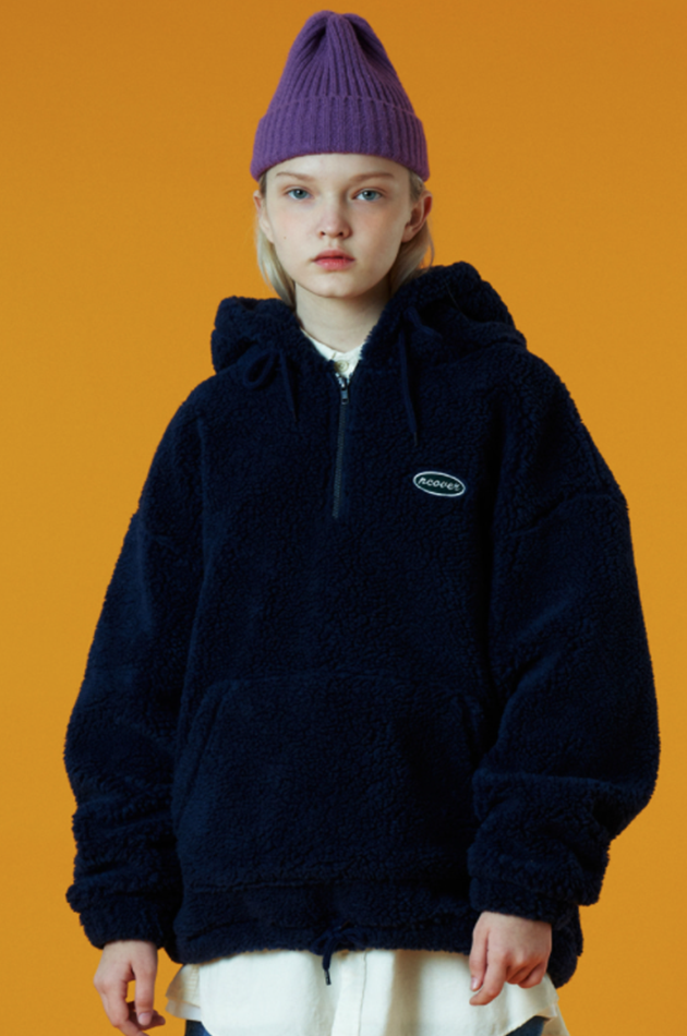 NCOVER（エンカバー）ORIGINAL SMALL LOGO FLEECE ANORAK-NAVY
