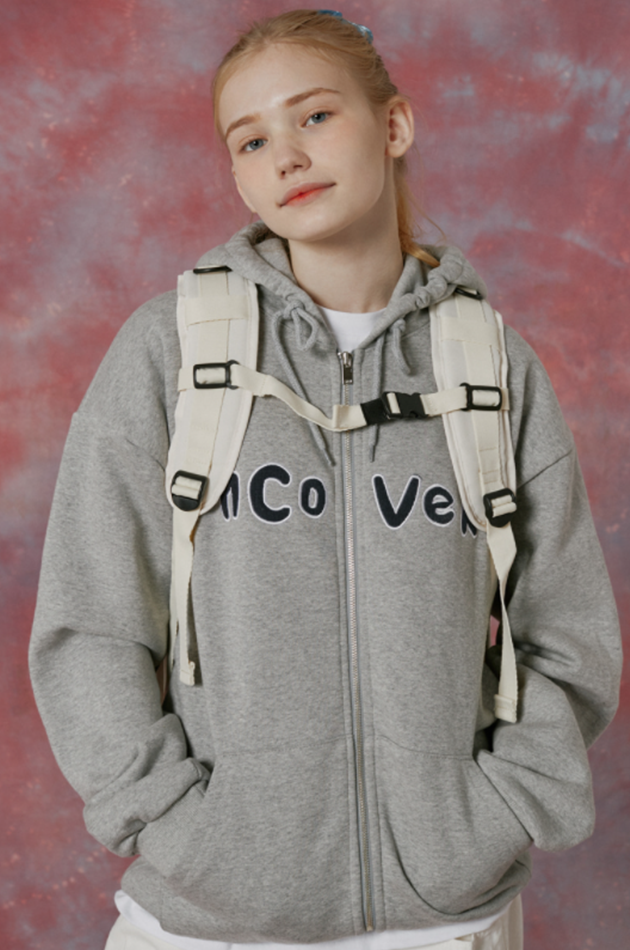 NCOVER（エンカバー）SIGNATURE PATCH LOGO HOODIE ZIPUP-GREY