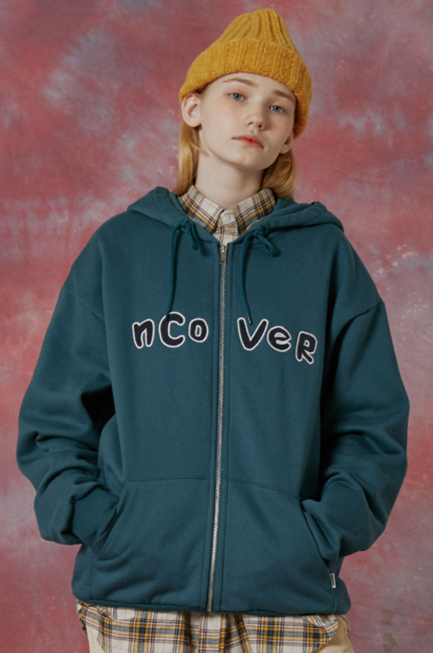 NCOVER（エンカバー）SIGNATURE PATCH LOGO HOODIE ZIPUP-DEEP BLUE