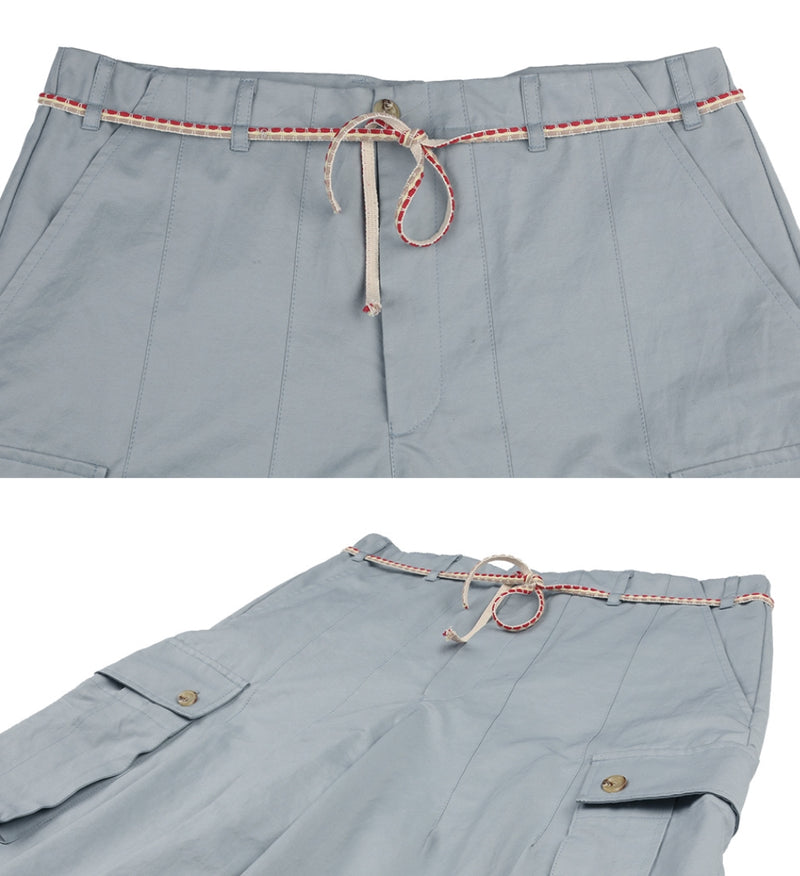 アジョバイアジョ（AJOBYAJO) Oversized Tri Pocket Pants [Sky blue]