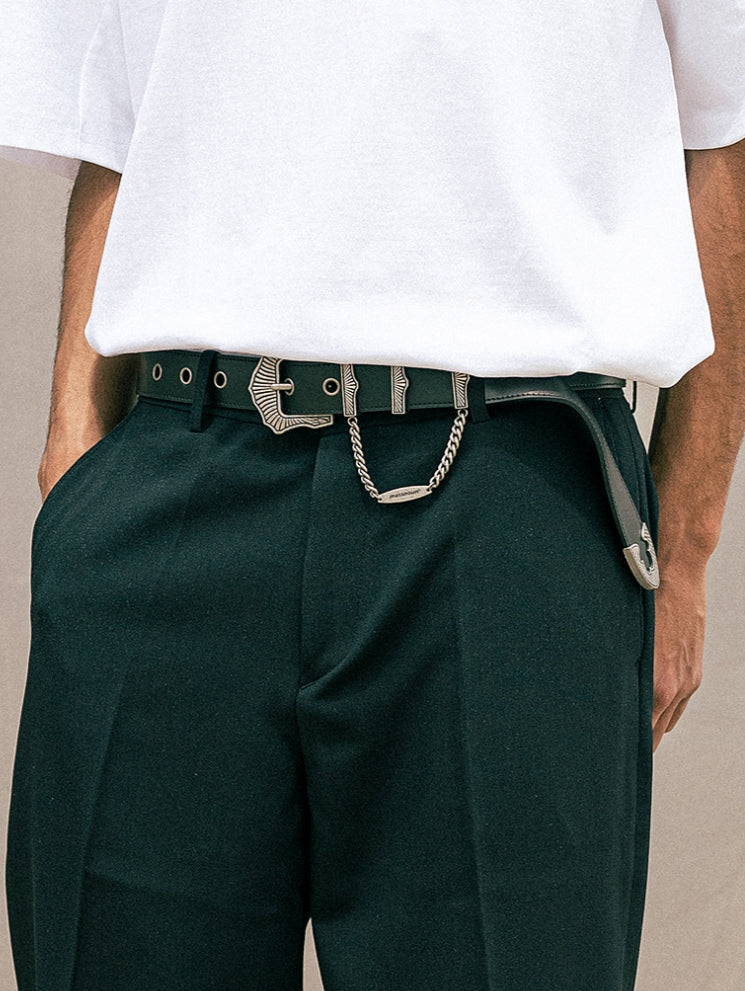 マスノウン(MASSNOUN)  COWLEATHER BAROQUE BELT MSOAA001-BK