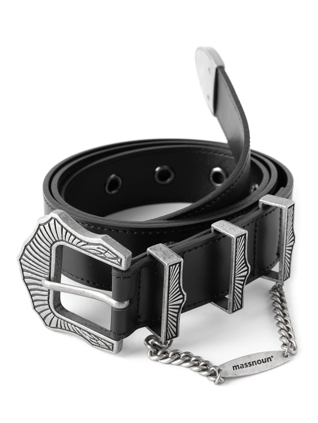 マスノウン(MASSNOUN)  COWLEATHER BAROQUE BELT MSOAA001-BK
