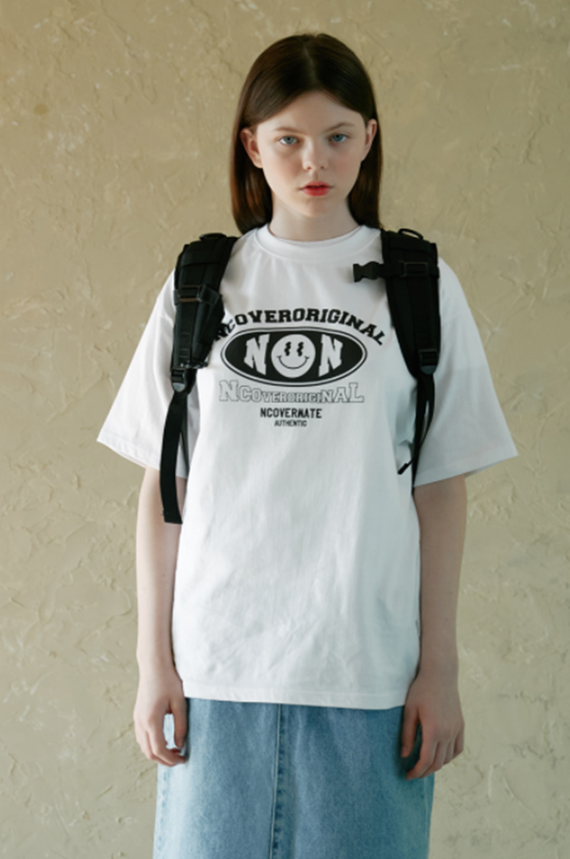 NCOVER（エンカバー）SMILE GRAPHIC TSHIRT-WHITE