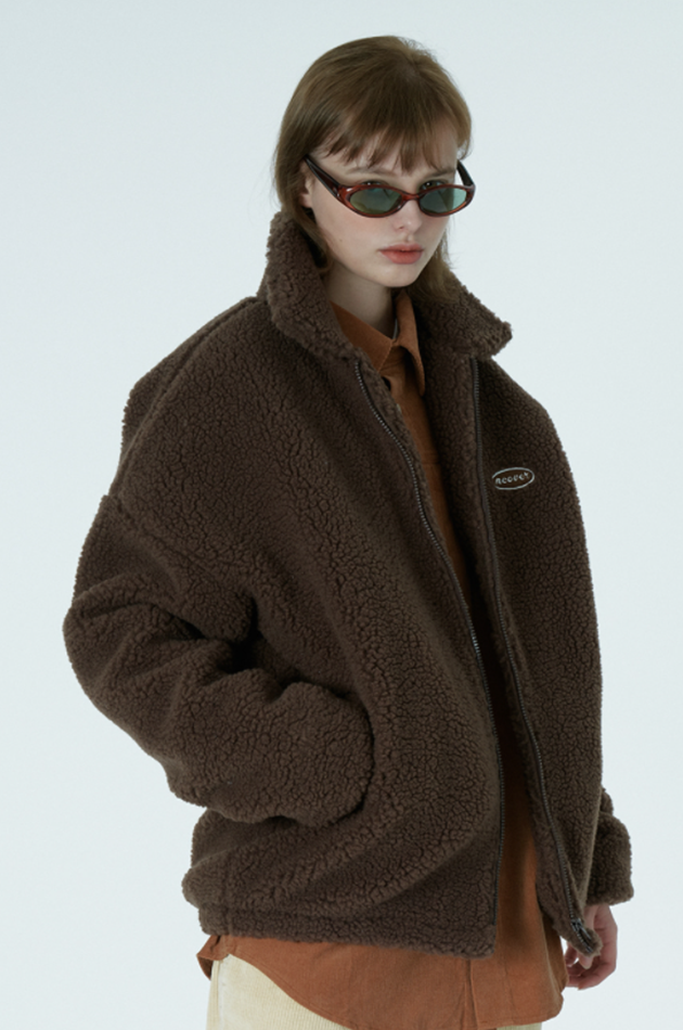 NCOVER（エンカバー）ORIGINAL EMBROIDERY FLEECE JACKET-BROWN