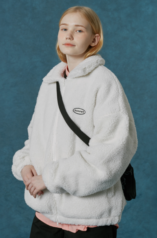 NCOVER（エンカバー）ORIGINAL EMBROIDERY FLEECE JACKET-IVORY