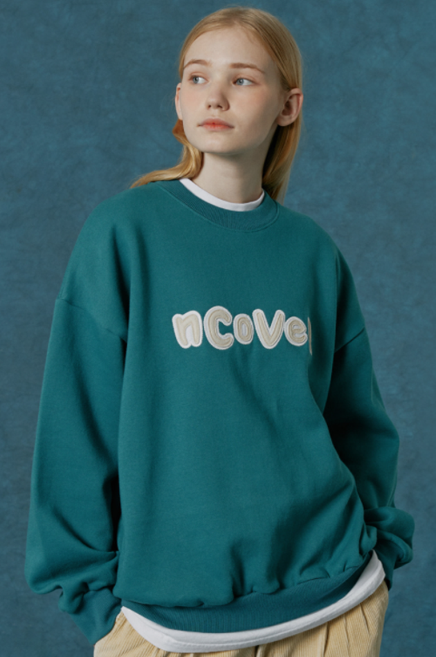 NCOVER（エンカバー）SIGNATURE PATCH LOGO SWEATSHIRT-BLUISH GREEN