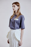 ORDINARY PEOPLE(オーディナリーピープル) CRACK IVORY LOGO CHARCOAL T-SHIRTS
