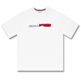 ORDINARY PEOPLE(オーディナリーピープル) CRACK RED LOGO WHITE T-SHIRTS