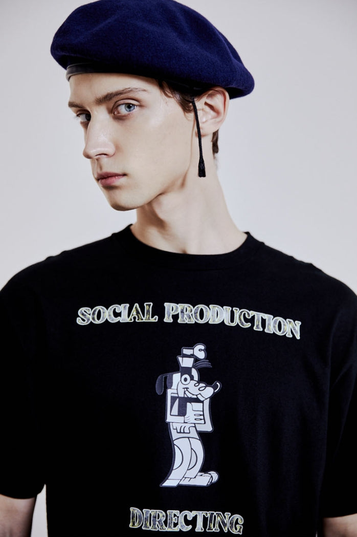 ORDINARY PEOPLE(オーディナリーピープル) [ORDINARYPEOPLE X DISNEY] DIRECTING GOOFY BLACK T-SHIRTS