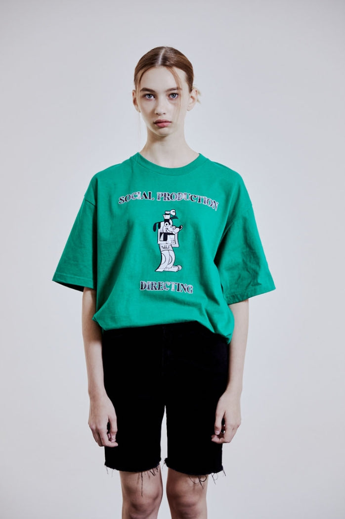 ORDINARY PEOPLE(オーディナリーピープル) [ORDINARYPEOPLE X DISNEY] DIRECTING GOOFY GREEN T-SHIRTS